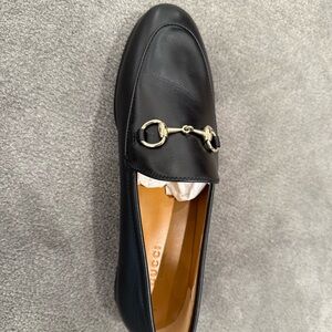 Gucci Black Leather Horsebit Loafers